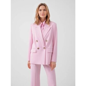 Пиджак Pompa, средней длины, силуэт прямой, размер 50, розовый