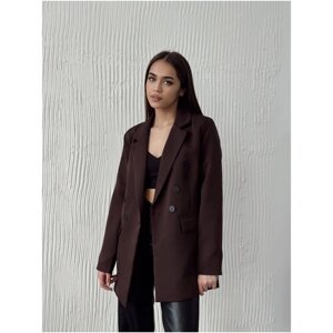 Пиджак , размер 42, коричневый