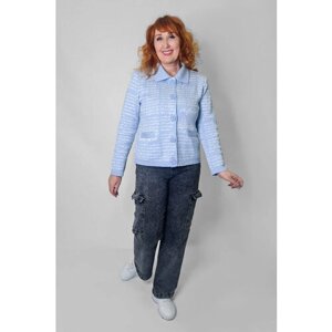 Пиджак Текстильная Мануфактура, размер 54, голубой, белый