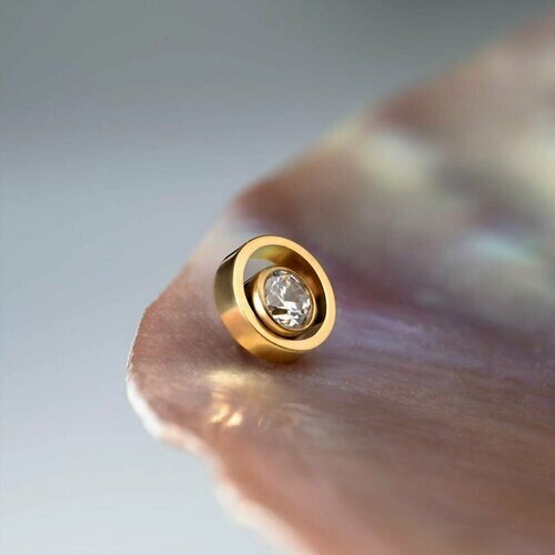Пирсинг Implant Grade Лабрет для пирсинга Point из титана Implant Grade, длина стержня 6 мм, 1 шт., золотой