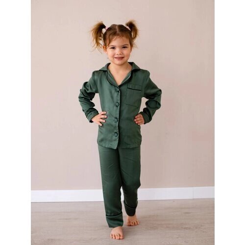 Пижама детская из тенселя, цвет зелёный, размер 146