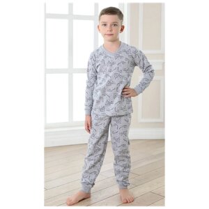 Пижама детская утепленная хлопок с начёсом байковая, одежда для дома, для сна / Белый слон 5121 р. 110/116