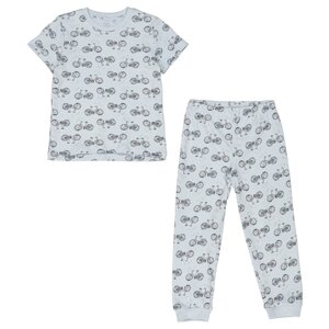 Пижама для мальчика с коротким рукавом, домашняя одежда, одежда для сна / Белый слон 5421 р. 104/110