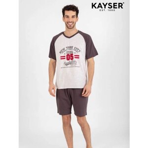 Пижама Kayser, размер M, серый, белый