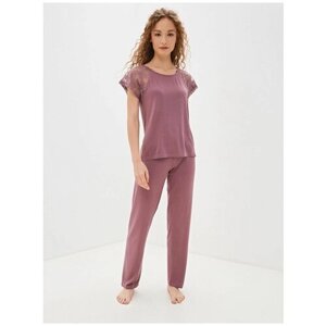 Пижама Luisa Moretti, брюки, короткий рукав, размер L, розовый