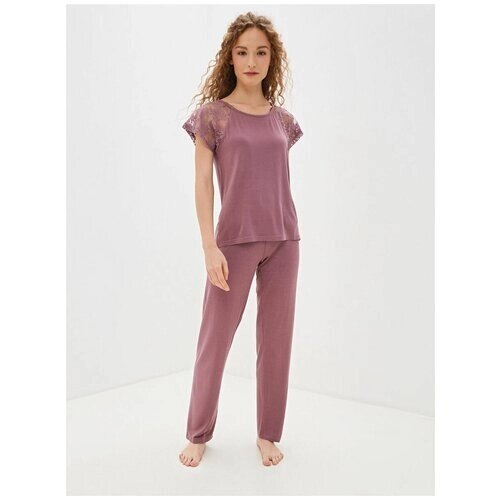 Пижама Luisa Moretti, брюки, короткий рукав, размер L, розовый