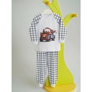 Пижама Маленький принц для мальчиков, брюки, свитшот, брюки с манжетами, без капюшона, размер 80, белый