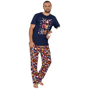 Пижама Оптима Трикотаж, футболка, карманы, размер 56, синий
