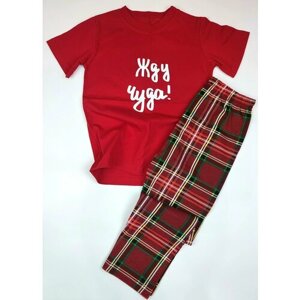 Пижама, размер 140, красный