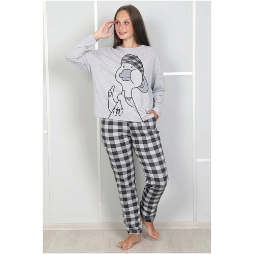 Пижама , размер 40, серый