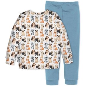 Пижама Rita Romani, брюки, джемпер, размер 98, белый, голубой