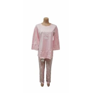 Пижама Свiтанак, брюки, джемпер, укороченный рукав, пояс на резинке, трикотажная, размер 116, коралловый