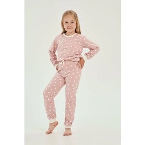 Пижама Taro для девочек, брюки, размер 92, розовый