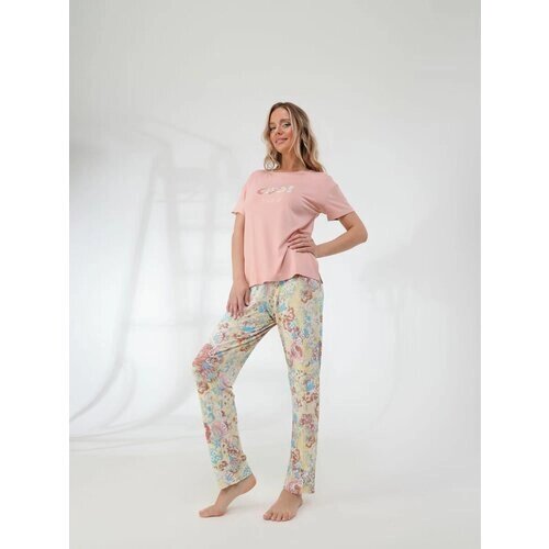 Пижама VITACCI, футболка, брюки, пояс на резинке, размер 42-44 (M), розовый