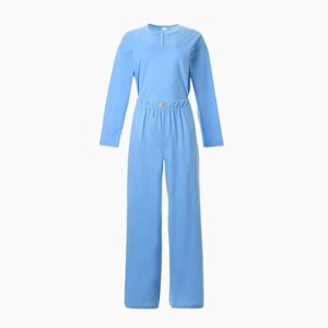 Пижама женская (джемпер, брюки) MINAKU: Home collection цвет голубой, р-р 54
