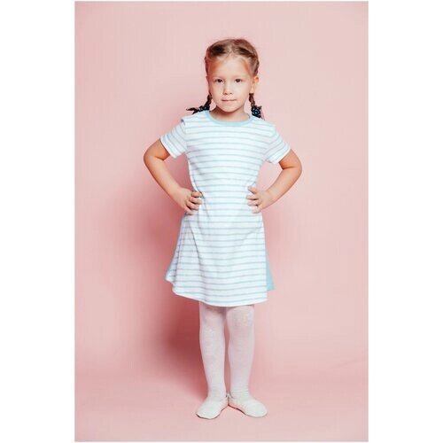 Платье DaEl kids, размер 104, голубой, белый