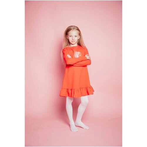 Платье DaEl kids, размер 98, красный, коралловый