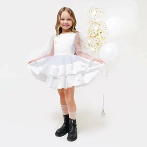 Платье нарядное детское KAFTAN, рост 86-92 см (28), белый 7345019