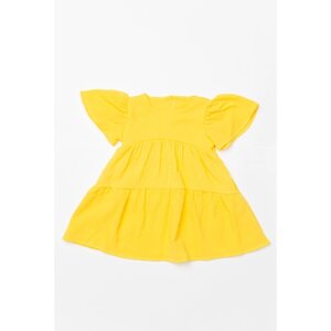 Платье Зайка, муслин, хлопок, однотонное, размер 92, желтый