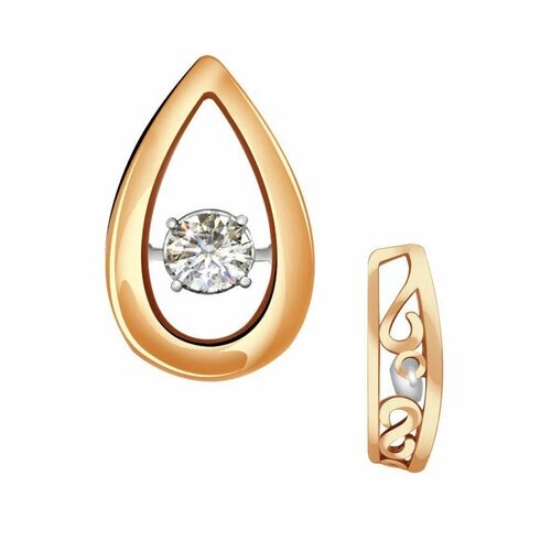 Подвеска Diamant online, золото, 585 проба, бриллиант, размер 1.3 см.