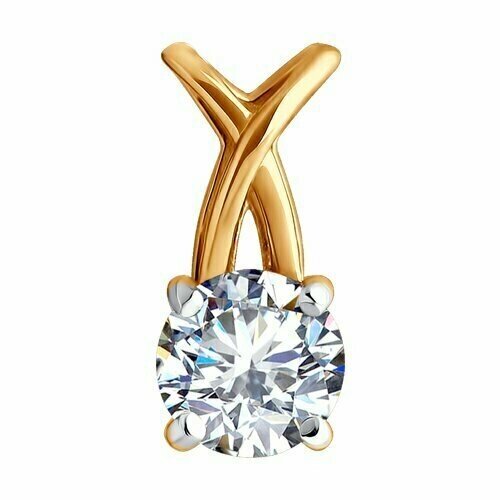 Подвеска Diamant online, золото, 585 проба, фианит, размер 1.1 см.