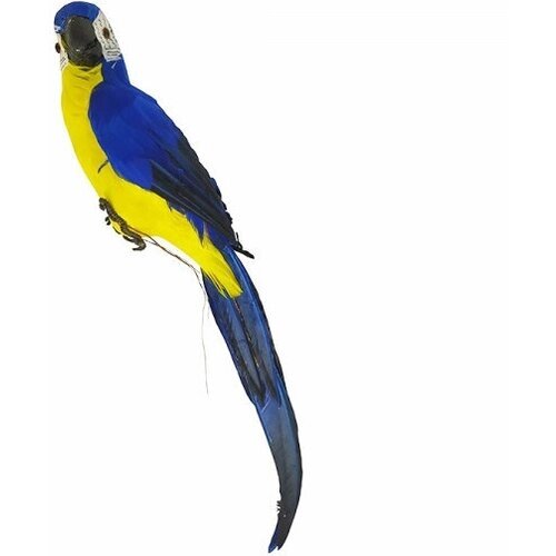 Попугай перьевой "Пират" большой пиратский на плечо, цвет синий, размер 45 см