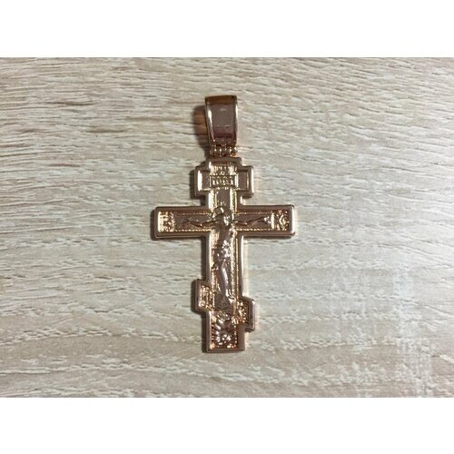 Позолоченый мужской крестик на цепь 6 мм из медицинского сплава покрытого золотом мужской крест, крест на мужчину с покрытием золота