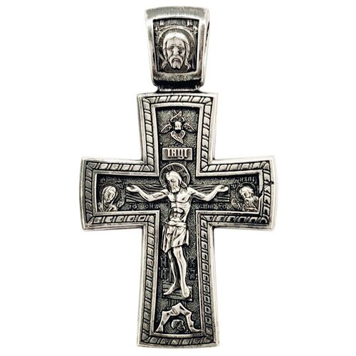 Православный двусторонний крест Деисус, Георгий Победоносец Serebromag