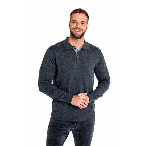Пуловер , длинный рукав, силуэт полуприлегающий, средней длины, вязаный, трикотажный, размер M, серый