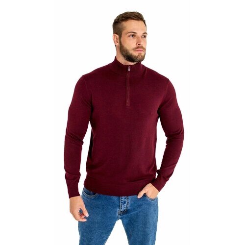 Пуловер , длинный рукав, силуэт прилегающий, средней длины, вязаный, трикотажный, размер M, бордовый