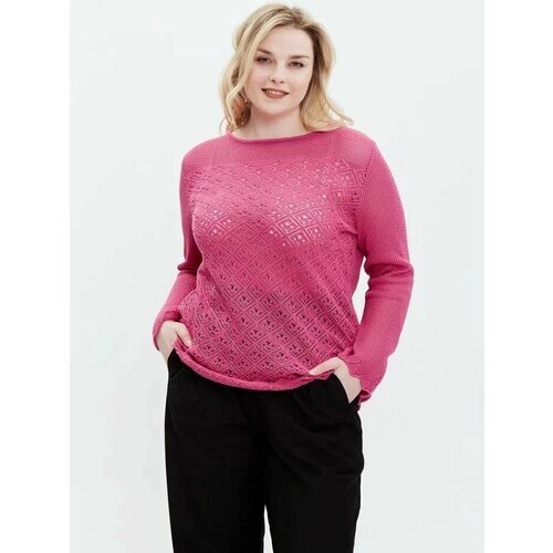Пуловер, размер 56, розовый