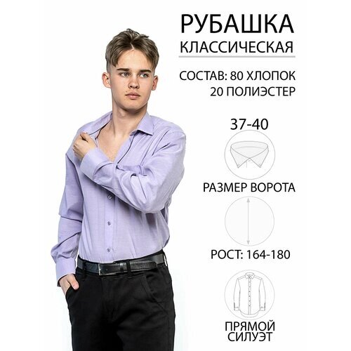 Рубашка Imperator, размер 38 ворот/170-176, фиолетовый