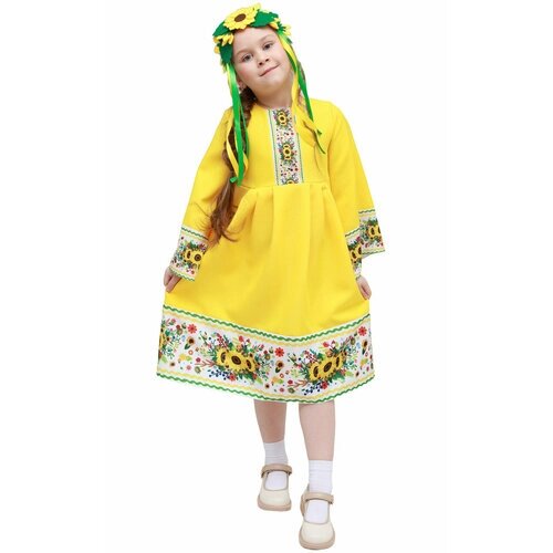 Русский народный костюм для девочки платье желтое