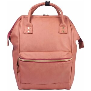 Рюкзак BRAUBERG, экокожа, отделение для ноутбука, регулируемый ремень, розовый, коралловый