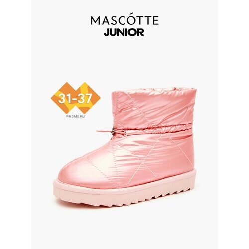 Сапоги дутики Mascotte JUNIOR для девочек, защита от попадания снега, размер 32, розовый
