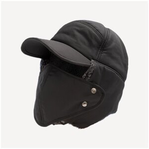 Шапка шлем , демисезон/зима, размер 52-60, черный