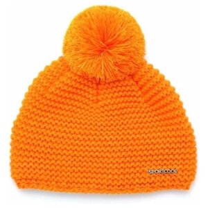 Шапка Sportcool зимняя, шерсть, с помпоном, подкладка, вязаная, утепленная, размер Uni, оранжевый