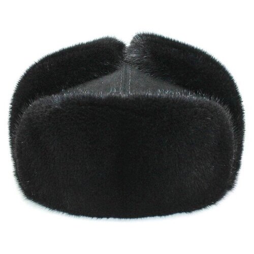 Шапка ушанка зимняя, подкладка, размер 60, черный