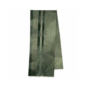 Шарф Павловопосадская платочная мануфактура,190х40 см, серый, зеленый