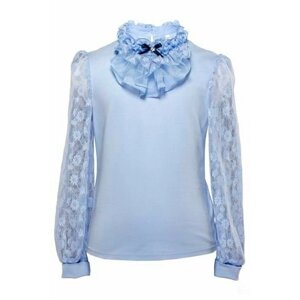 Школьная блуза андис, размер 128, голубой