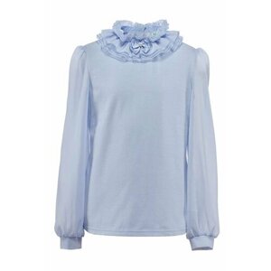 Школьная блуза андис, размер 140, голубой