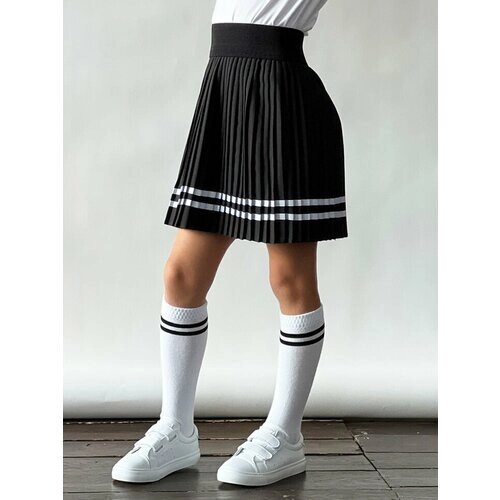 Школьная юбка Бушон, миди, размер 122-128, черный