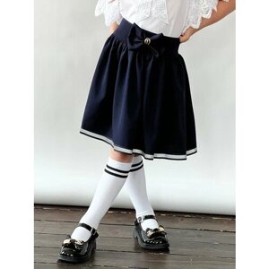 Школьная юбка Бушон, миди, размер 122-128, синий