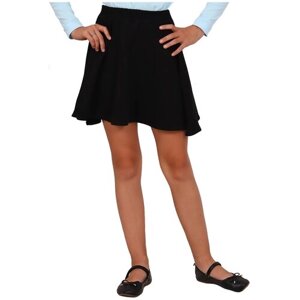 Школьная юбка-полусолнце Натали, с поясом на резинке, мини, размер 38/140, черный