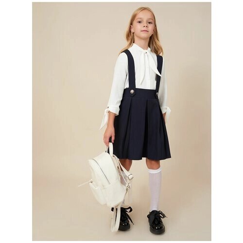Школьная юбка-полусолнце VIAVILLE, миди, размер 134, синий