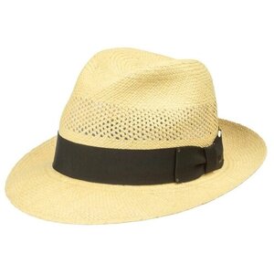 Шляпа федора Bailey летняя, солома, размер 57, бежевый