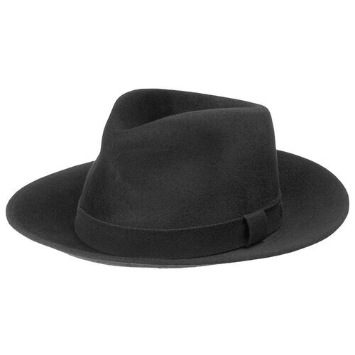 Шляпа федора Bailey, шерсть, подкладка, размер 55, черный