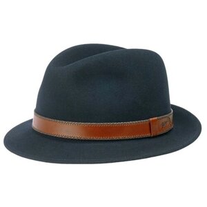 Шляпа федора Bailey, шерсть, подкладка, размер 55, синий