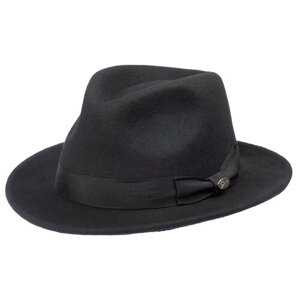 Шляпа федора Bailey, шерсть, подкладка, размер 61, черный