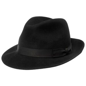 Шляпа федора Bailey, шерсть, подкладка, утепленная, размер 61, черный